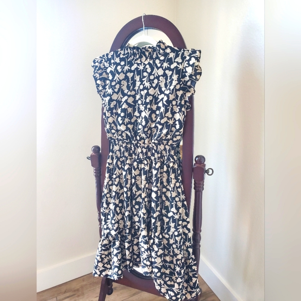 NWT Saks Fifth Avenue Black Floral Dress